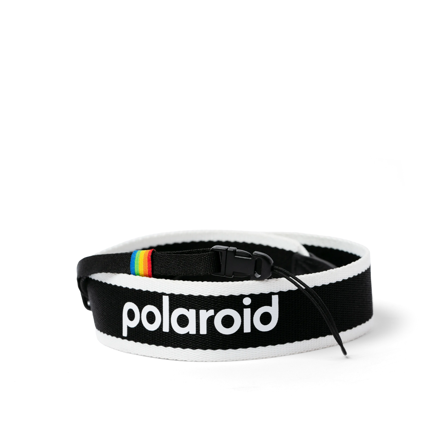 Polaroid Camera Flat Strap Black White